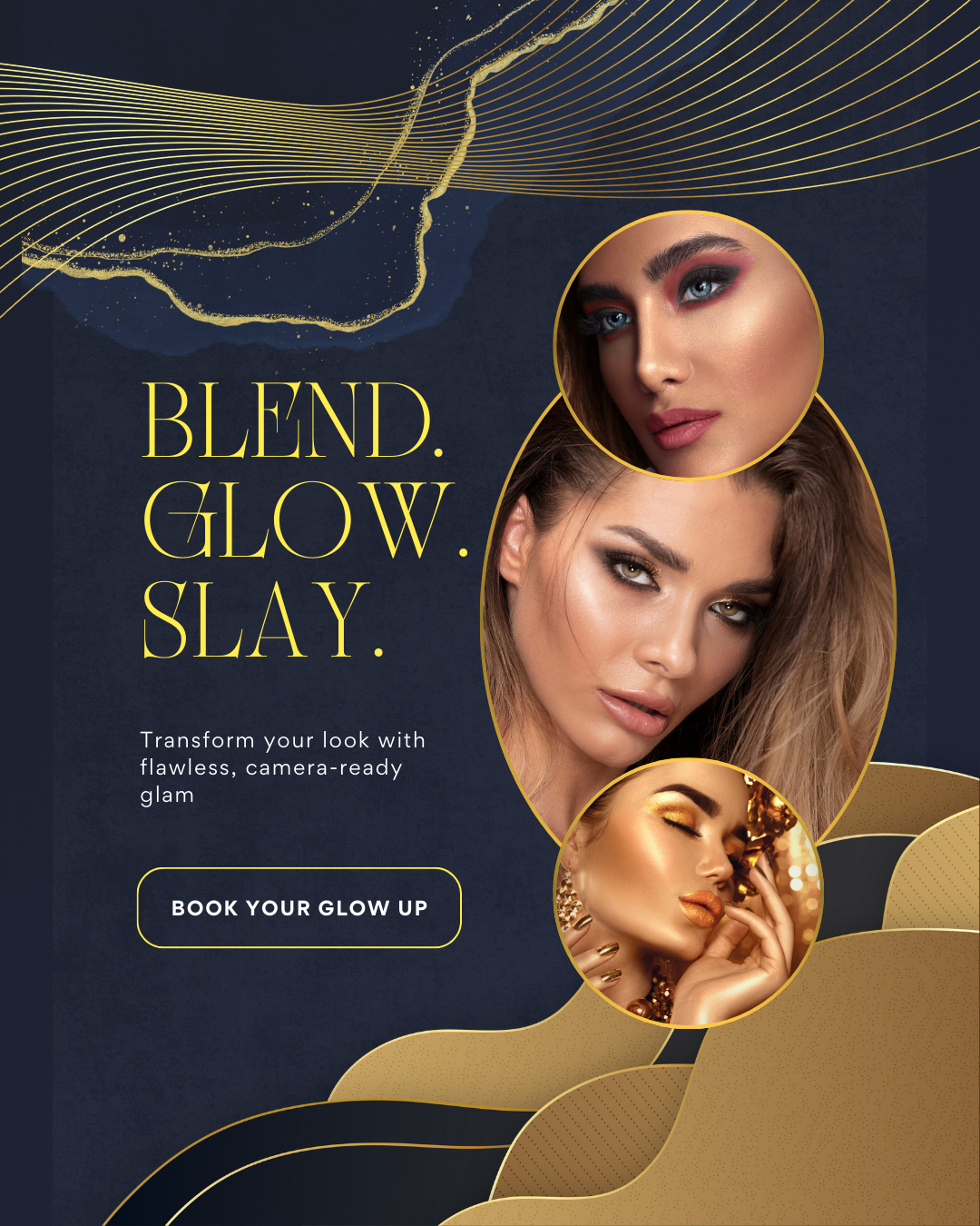 Professional makeup services studio promoted through automated social media content