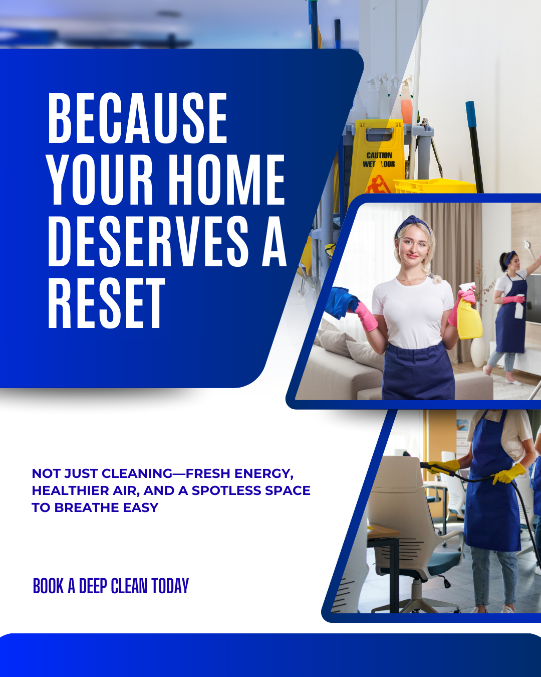Professional cleaner performing deep home cleaning