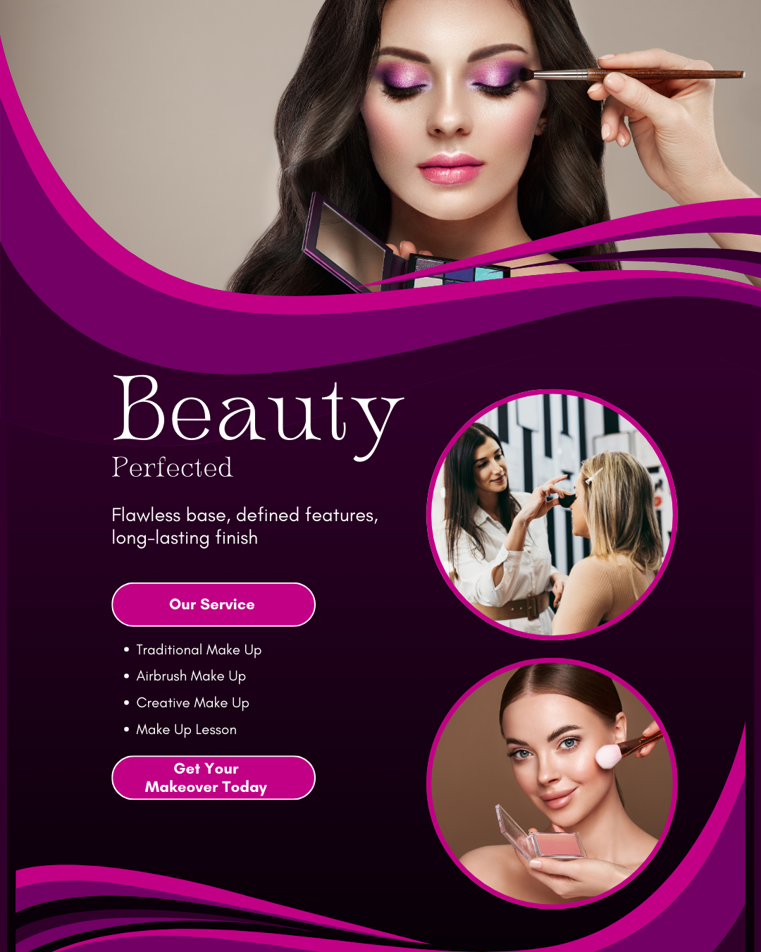 Behind the scenes makeup application content for makeup services social media automation