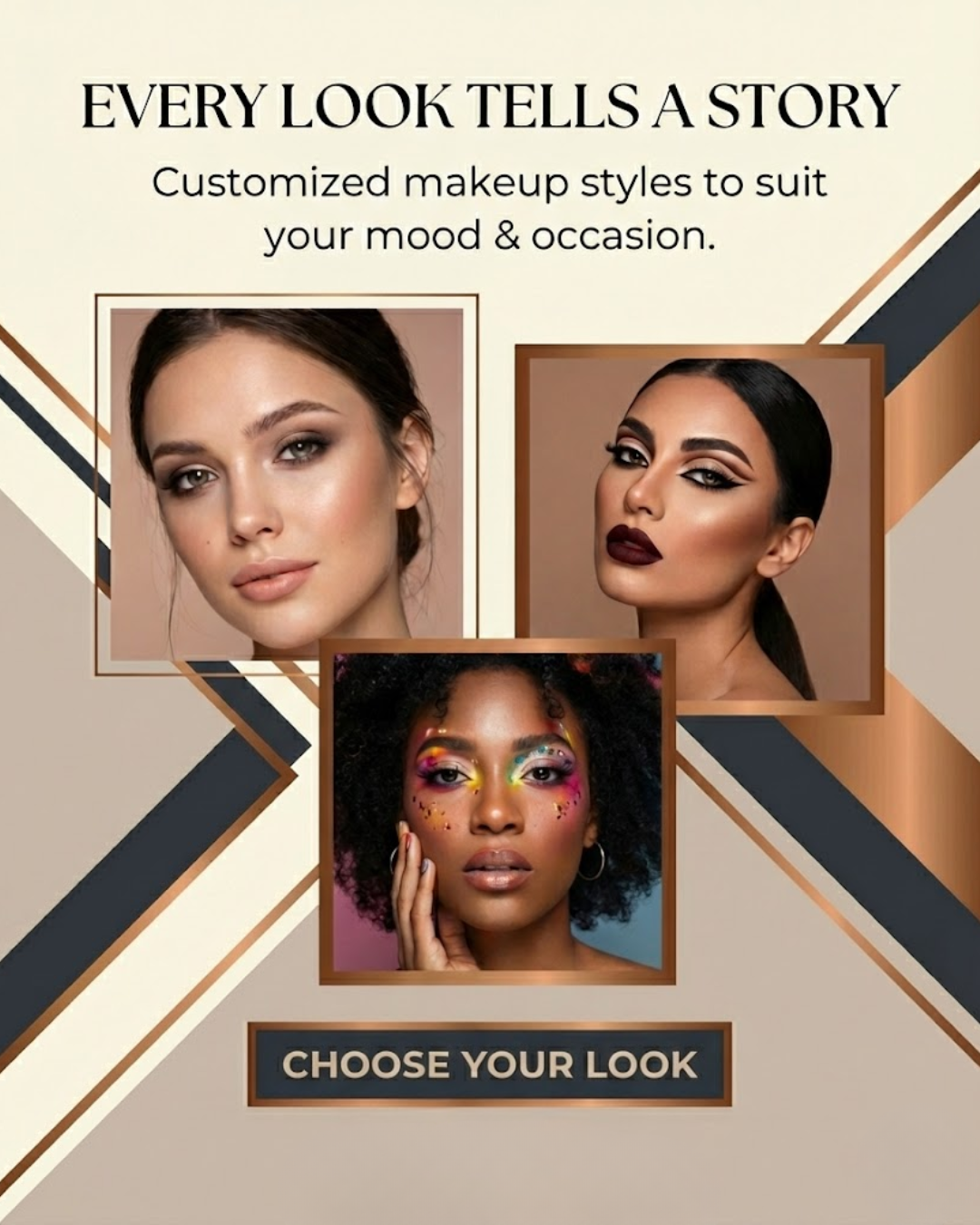 Festive makeup package offer content for makeup services social media automation