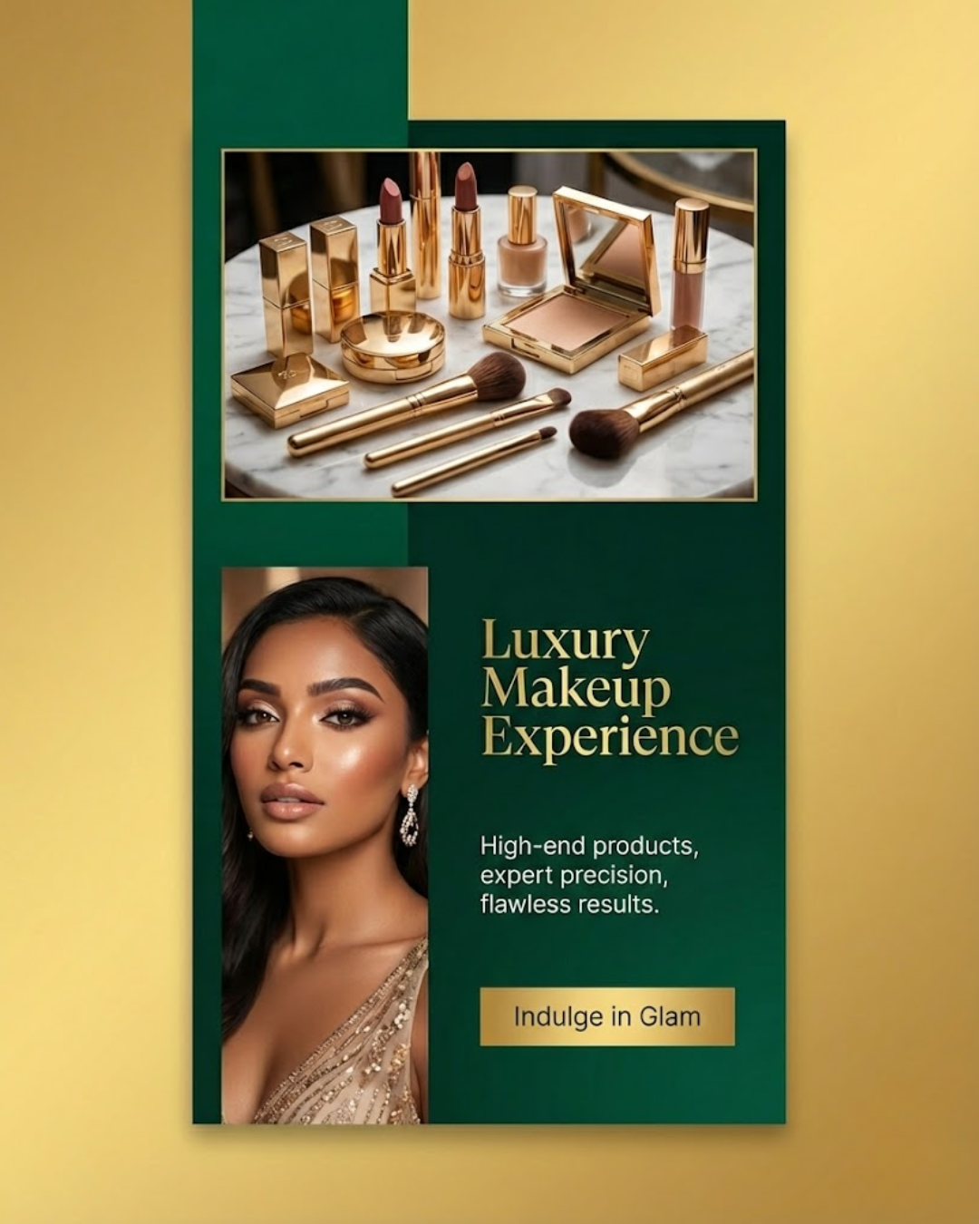 Makeup vanity studio setup content for makeup services social media automation