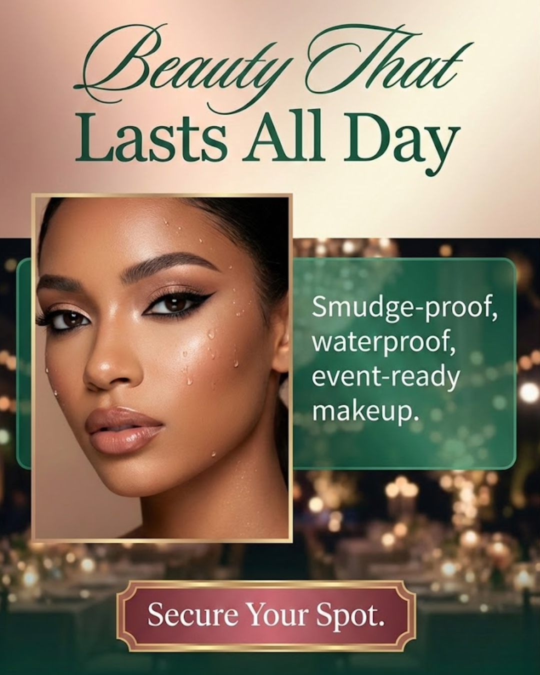 Bridal makeup transformation content for makeup services social media automation