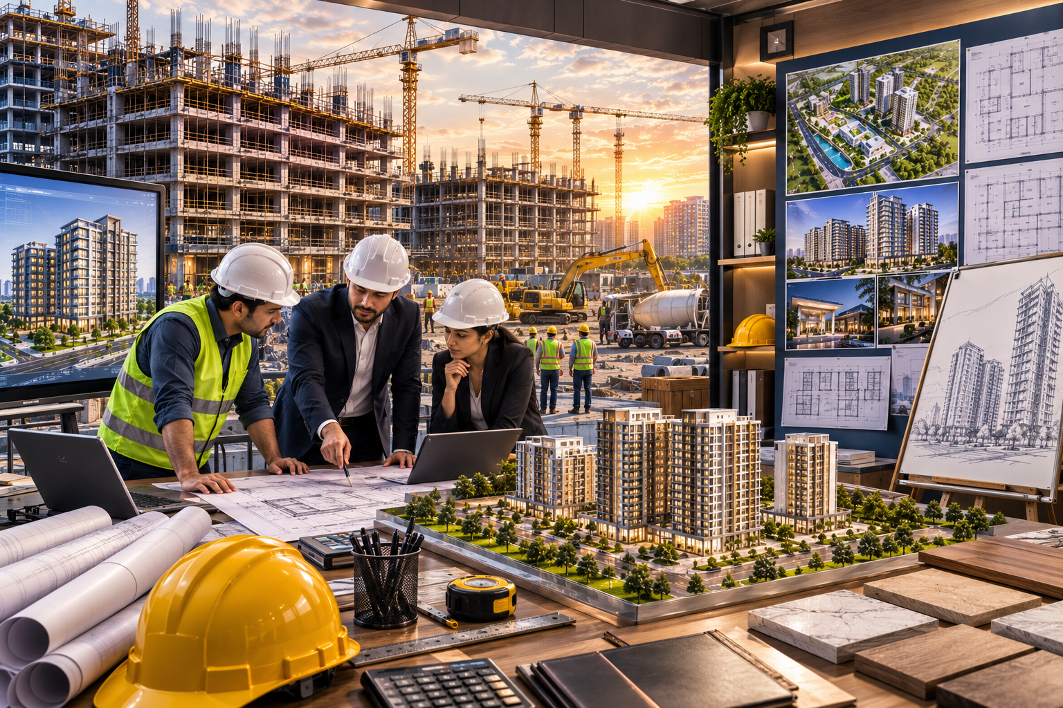 Site Construction Updates content for Property Development social media automation