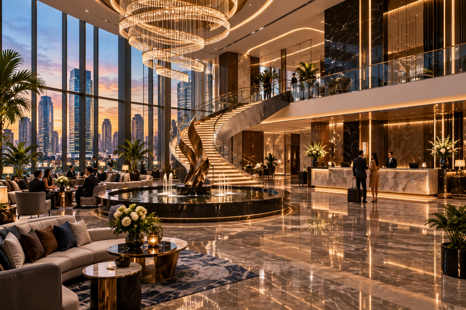 Boutique hotel reception for social media automation