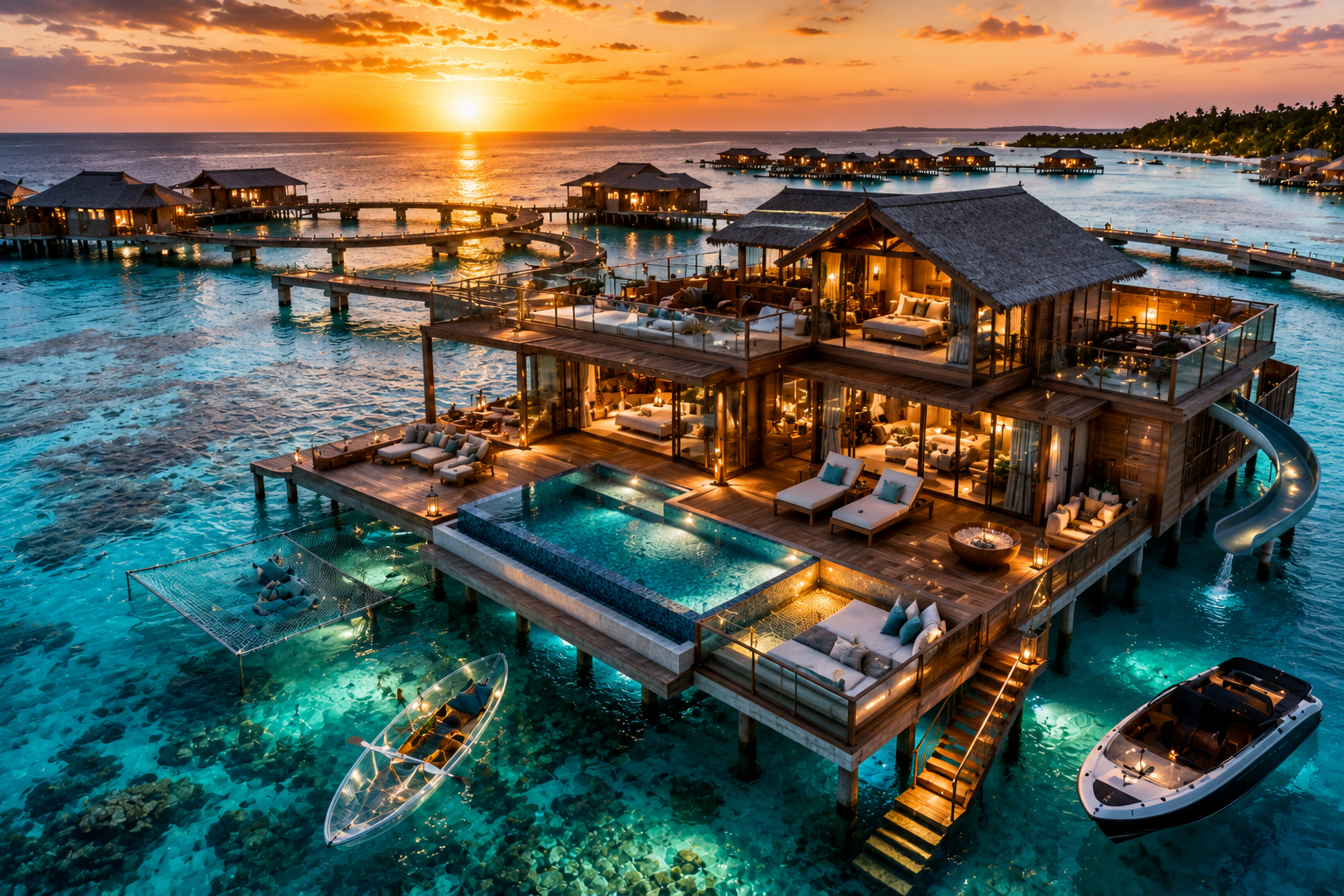 Gourmet dining and breakfast table at a resort for hotel social media automation