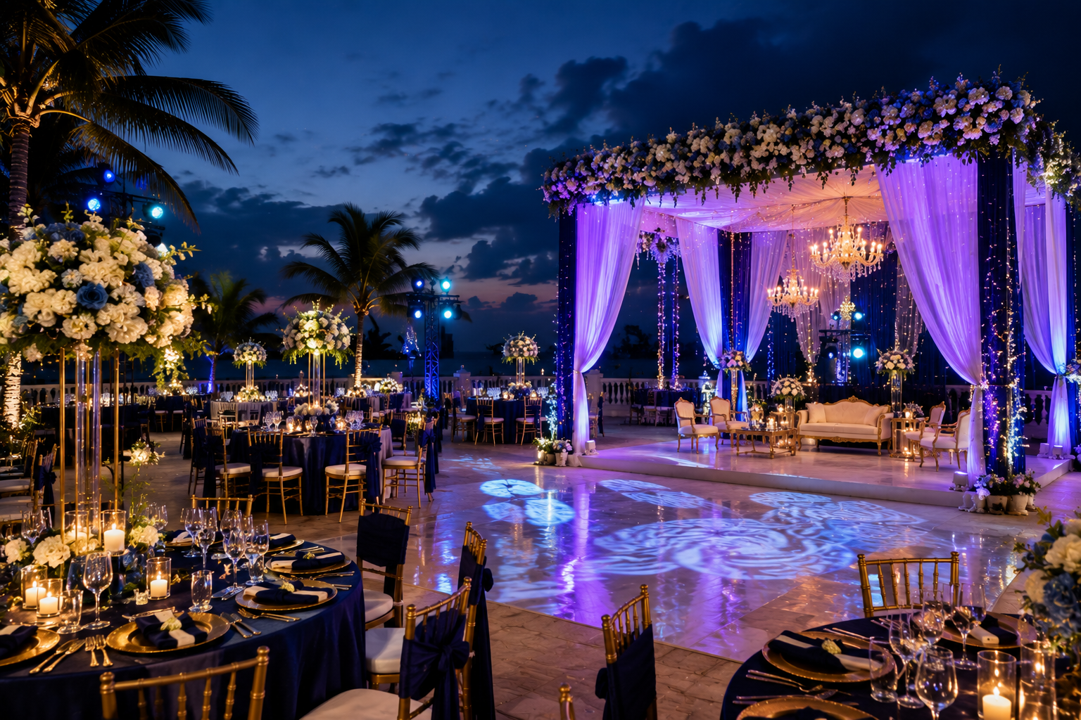 Outdoor destination wedding design for social media automation