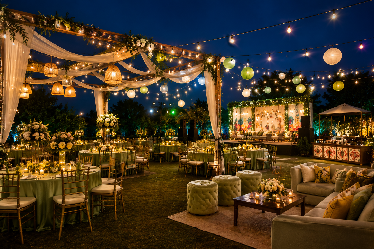 Creative table setups and floral centerpieces for social media automation