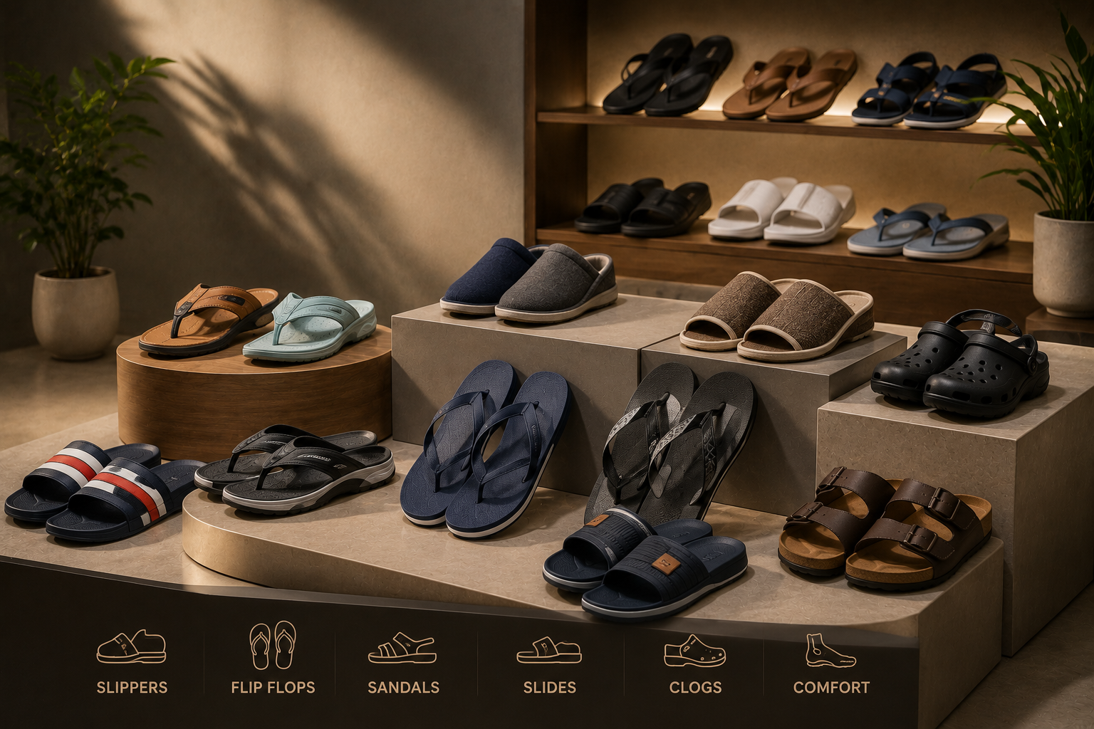 Cozy footwear interior promoted through automated social media content