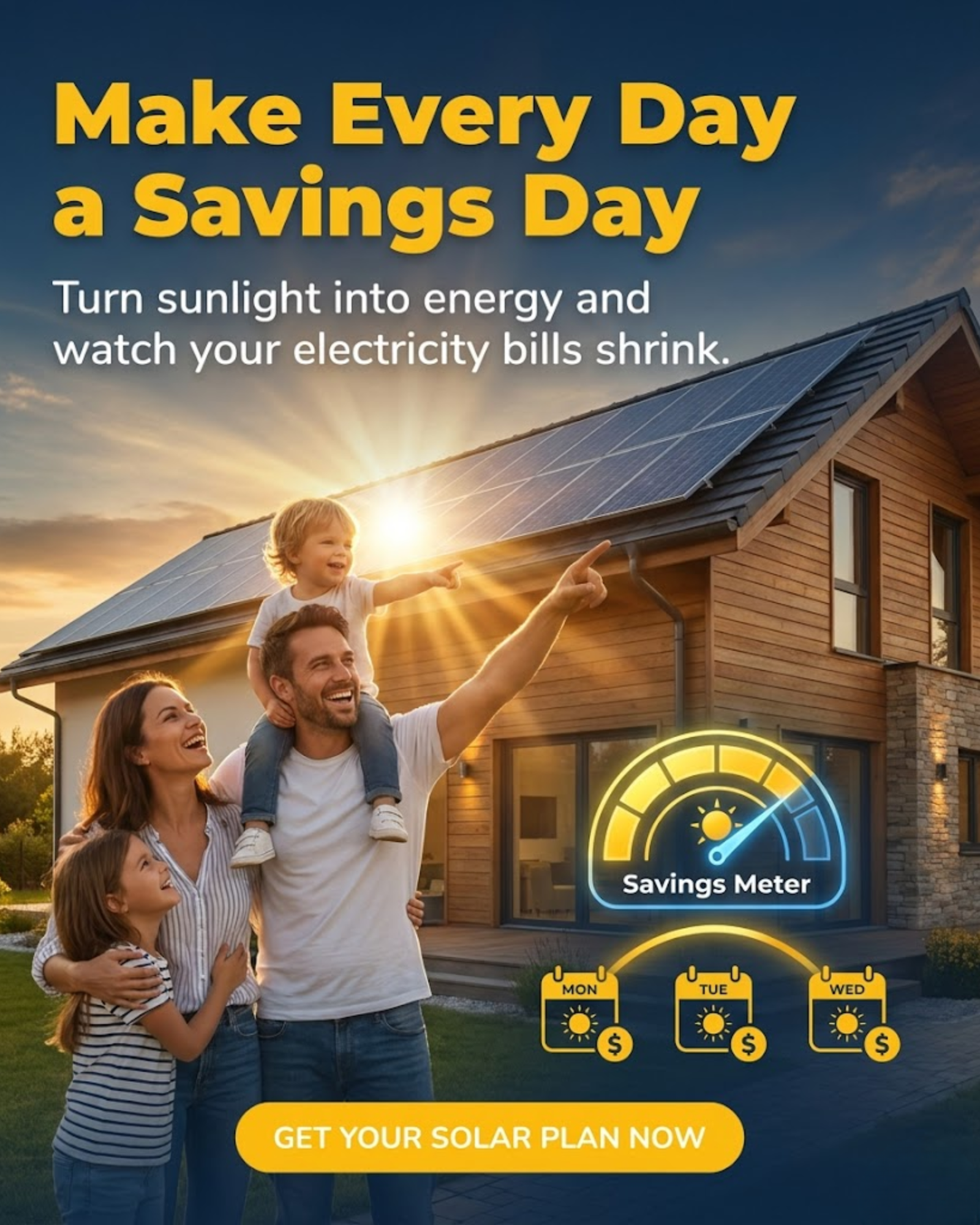 Solar technicians mounting solar panels on roof