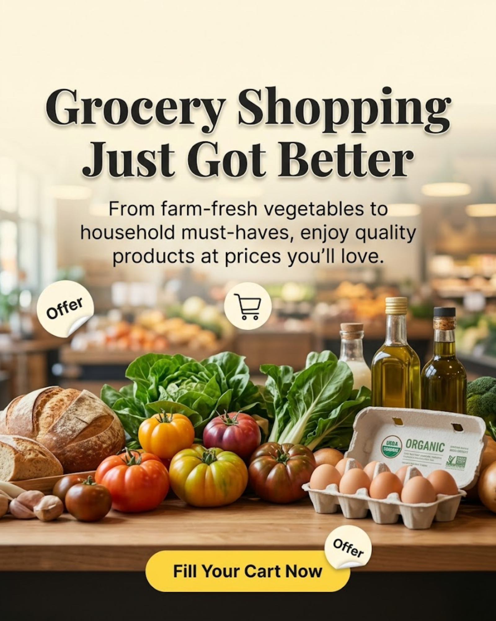 Premium supermarket aisle experience content