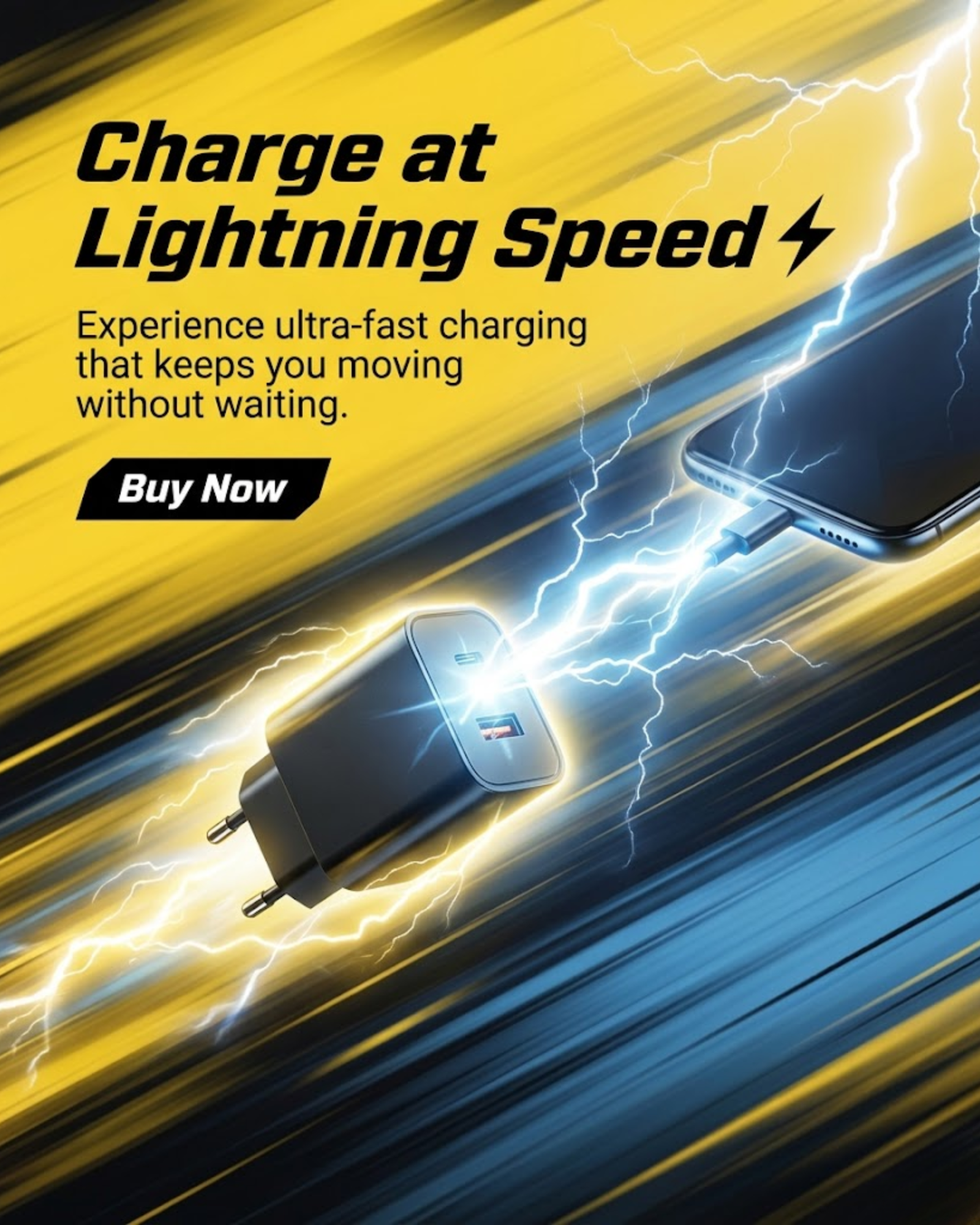Lightning fast charging adapter post