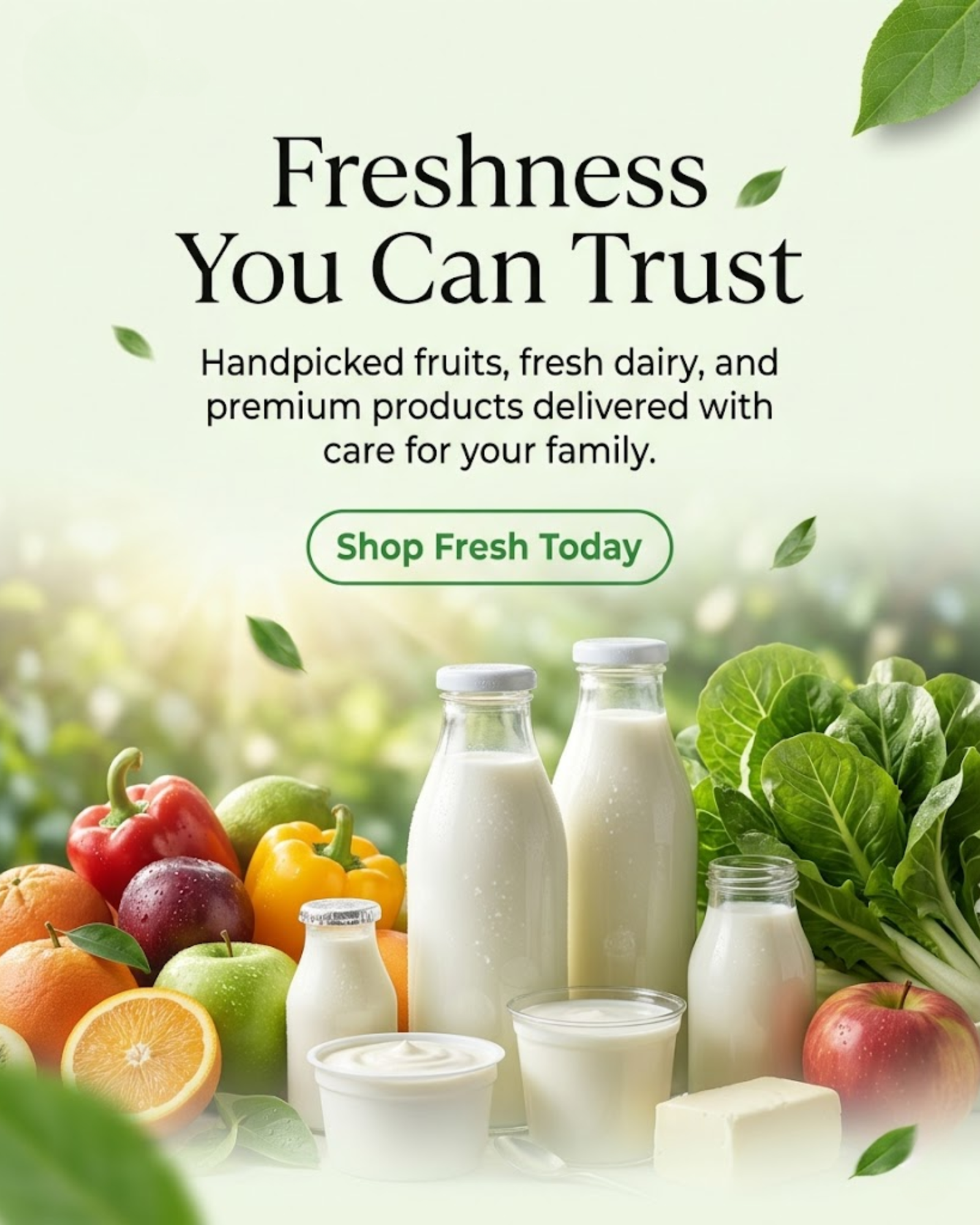 Organic grocery delivery display content