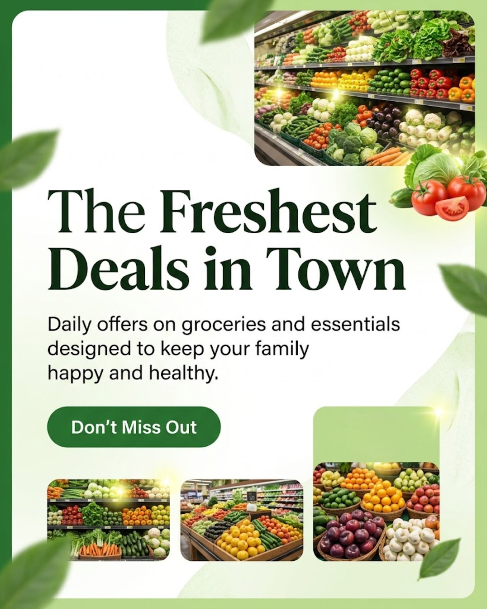 Fresh farm produce content for supermarket social media automation